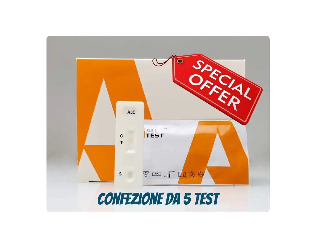 Alcol Test su Saliva (cassetta) Confezione da 5 Test Alcol Test su Saliva (cassetta) Confezione da 5 Test